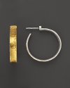 Utterly timeless, Gurhan's sterling silver and 24K gold Hourglass hoops lend a classic look for everyday wear.