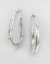 From the Bamboo Collection. Oval arcs of bamboo-motif sterling silver twist around one another in these graceful yet striking open hoops.Sterling silverDrop, about 1.8Post backMade in Bali