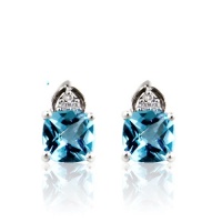Effy Jewelry Effy® 14K White Gold Diamond and Blue Topaz Earrings 3.24 Tcw. Effy Jewelry Effy® 14K White Gold Diamond and Blue Topaz Earrings 3.24 Tcw.