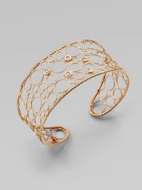 A delicate filigree-inspired surface, decorated in dazzling diamonds set in warm 18k rose gold. 18k rose goldDiamonds, .1 tcwDiameter, about 2.5Slip-on designMade in Italy A delicate filigree-inspired surface, decorated in dazzling diamonds set in warm 18k rose gold. 18k rose goldDiamonds, .1 tcwDiameter, about 2.5Slip-on designMade in Italy