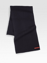 A classic winter essential knitted in fine wool and reverse quilted side with applied logo detail.WoolDry clean8W x 45HMade in Italy A classic winter essential knitted in fine wool and reverse quilted side with applied logo detail.WoolDry clean8W x 45HMade in Italy