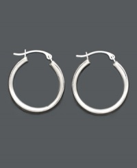 Who couldn't use a little reliability? Turn to these polished 14k white gold hoops for your perfect everyday accessory. Approximate diameter: 3/4 inch. Who couldn't use a little reliability? Turn to these polished 14k white gold hoops for your perfect everyday accessory. Approximate diameter: 3/4 inch.