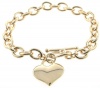 Designer Inspired Gold Heart Charm Toggle Bracelet Links Of Love