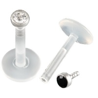 16g 16 gauge 1.2mm, 5/16 Inches 8mm long - 316L Surgical Stainless Steel Lip Bar Internally Labret Ring Monroe Ear Tragus Stud Earrings clear and Jet Swarovski Crystal balls Jewelry ANCU - Pierced Body Piercing Jewellery- Set of 2 16g 16 gauge 1.2mm, 5/16 Inches 8mm long - 316L Surgical Stainless Steel Lip Bar Internally Labret Ring Monroe Ear Tragus Stud Earrings clear and Jet Swarovski Crystal balls Jewelry ANCU - Pierced Body Piercing Jewellery- Set of 2