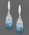 Incorporate a little ice. The cool hues of Kaleidoscope's teardrop-shaped earrings add a refreshing shimmer to your look. Crafted in sterling silver with blue crystals and Swarovski Elements. Approximate drop: 1-1/4 inches.
