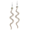 Nickel Free Snake Earrings Studded with Swarovski Stones, Quality Made In Usa! In Silver Tone with Matte Finish