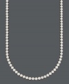 Score straight A's for style. This elegant, Belle de Mer necklace highlights grade A, cultured freshwater pearls (6-7 mm) with a polished 14k gold clasp. Approximate length: 22 inches.