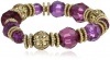1928 Jewelry Deep Siberian Amethyst Colored Faceted Stretch Bracelet