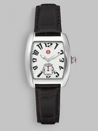 From the Urban collection. Stainless steel watch has a retro-inspired barrel-shaped case and an embossed alligator strap. Swiss quartz movement Water resistant to 5ATM White guilloche dial Rectangular case, 29mm x 35mm, 1.14 X 1.38 Extra-hard K1 mineral crystal Interchangeable strap width, 16mm, 0.63 Imported From the Urban collection. Stainless steel watch has a retro-inspired barrel-shaped case and an embossed alligator strap. Swiss quartz movement Water resistant to 5ATM White guilloche dial Rectangular case, 29mm x 35mm, 1.14 X 1.38 Extra-hard K1 mineral crystal Interchangeable strap width, 16mm, 0.63 Imported