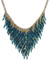 With a waterfall of blue and green glass beads, this statement necklace from Style&co. is a refreshing change of pace. Crafted in gold tone mixed metal. Approximate length: 18 inches + 3-inch extender. Approximate drop: 2 inches.