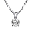 14K White Gold Round Solitaire Diamond Pendant (5/8 ctw, G-H/SI1-I2)