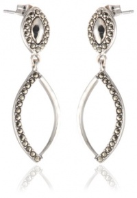 Judith Jack Turq Matrix Sterling Silver and Swarovski Marcasite Linear Loop Drop Earrings Judith Jack Turq Matrix Sterling Silver and Swarovski Marcasite Linear Loop Drop Earrings