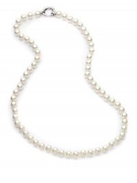 THE LOOKMother of pearl strandSterling silver rhodium-plated settingContinuous circle claspTHE MEASUREMENTLength, about 31ORIGINImported THE LOOKMother of pearl strandSterling silver rhodium-plated settingContinuous circle claspTHE MEASUREMENTLength, about 31ORIGINImported