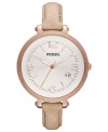 Ladylike hues captivate on this oversized Heather collection watch from Fossil.