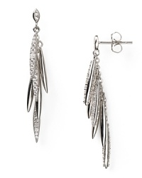 Crislu Platinum Multi Quill Drop Earrings Crislu Platinum Multi Quill Drop Earrings