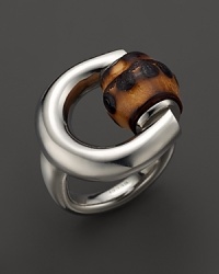 Elegant, striking and simple, this sterling silver horsebit ring features a bamboo bead. By Gucci. Elegant, striking and simple, this sterling silver horsebit ring features a bamboo bead. By Gucci.
