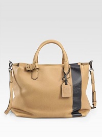 Stash your essentials in this roomy carryall, crafted from rich pebble grain leather with a contrast stripe.Removable crossbody strap, 20 dropTop zip closureOne inside zip pocketTwo inside open pocketsCotton lining10W X 12½H X 6¾DImported Stash your essentials in this roomy carryall, crafted from rich pebble grain leather with a contrast stripe.Removable crossbody strap, 20 dropTop zip closureOne inside zip pocketTwo inside open pocketsCotton lining10W X 12½H X 6¾DImported
