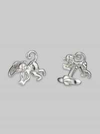 Straight from the jungle, a climbing spider monkey of sterling silver, with a witty banana t-back. Monkey, length, about 1 Made in USA Straight from the jungle, a climbing spider monkey of sterling silver, with a witty banana t-back. Monkey, length, about 1 Made in USA