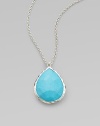 From the Rock Candy Collection. A faceted teardrop of vivid turquoise, set in polished sterling silver on a silver chain.Turquoise Sterling silver Adjustable chain length, about 16-18 Pendant, about 1 Lobster clasp Imported