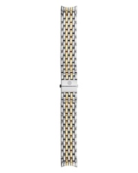 Gorgeously appointed with two-tone hues, this watch band from Michele gilds your look with classic elegance. Gorgeously appointed with two-tone hues, this watch band from Michele gilds your look with classic elegance.