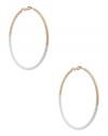 GUESS White And Gold-Tone Hoop Earrings, GOLD