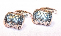 Scott Kay Mens Sterling Silver Basketweave Cuff Links Scott Kay Mens Sterling Silver Basketweave Cuff Links