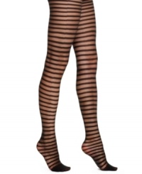 Get back on the grid with these impossibly chic sheers from Kensie. Stunning stripes add instant allure to legs, for a look that's a step ahead of the rest. Get back on the grid with these impossibly chic sheers from Kensie. Stunning stripes add instant allure to legs, for a look that's a step ahead of the rest.