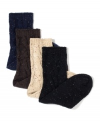 Bring on boot season. You'll be ready with these cable knit tweed socks that are the perfect companion to tall and short styles. From HUE. Bring on boot season. You'll be ready with these cable knit tweed socks that are the perfect companion to tall and short styles. From HUE.