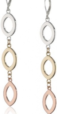Nine West Mix It Up Tri-Tone Linear Open Link Drop Earrings Nine West Mix It Up Tri-Tone Linear Open Link Drop Earrings