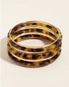 GUESS Brown Tortoiseshell Gold-Tone Bangles, GOLD