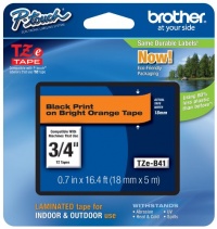Brother Laminated Black on fluorescent Orange 3/4 Inch Tape - Retail Packaging (TZeB41) - Retail Packaging Brother Laminated Black on fluorescent Orange 3/4 Inch Tape - Retail Packaging (TZeB41) - Retail Packaging
