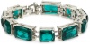 Nine West BLING IT ON Silver-Tone Green Stone Flex Bracelet