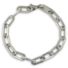 Stainless Steel Open Link Mens Bracelet. 8 1/2 Inches.