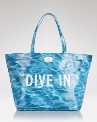 Take a dive with kate spade new york's pool party-perfect Daycation Harmony bag, printed with watery waves and exuding the brand's signature sass. Take a dive with kate spade new york's pool party-perfect Daycation Harmony bag, printed with watery waves and exuding the brand's signature sass.
