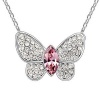 Swarovski Crystal Elements Butterfly Necklace (Lilac) 400x19x14mm -5th03