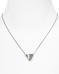 Elizabeth and James' striking sterling silver thorn pendant will stamp every look with an edge. Adorned with white sapphire stones, this piece epitomizes understated cool. Elizabeth and James' striking sterling silver thorn pendant will stamp every look with an edge. Adorned with white sapphire stones, this piece epitomizes understated cool.