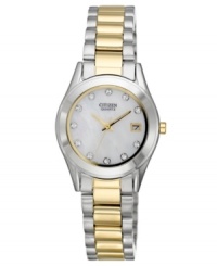 Dare to be admired with the stunning Swarovski accents on this golden watch by Citizen. Dare to be admired with the stunning Swarovski accents on this golden watch by Citizen.