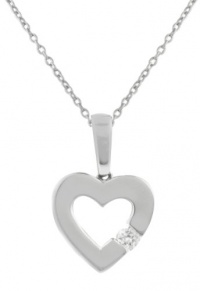 Effy Jewlery 14K White Gold Diamond Heart Pendant, .08 TCW Effy Jewlery 14K White Gold Diamond Heart Pendant, .08 TCW