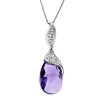 Carnevale Sterling Silver Purple Briolette with Swarovski Elements Pendant Necklace, 18