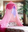 Pink & Purple Chiffon Furbelow Princess Bed Canopy By Sid