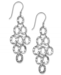 Circle chic. Studio Silver's shapely drop earrings feature multiple circles in sterling silver. Approximate drop: 2 inches. Circle chic. Studio Silver's shapely drop earrings feature multiple circles in sterling silver. Approximate drop: 2 inches.