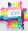 Lucky Girl Hair Ties, Neon Rainbow Set of 6