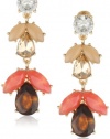 Anne Klein Burst and Bloom Gold-Tone Multi-Colored Drama Drop Earrings