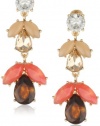 Anne Klein Burst and Bloom Gold-Tone Multi-Colored Drama Drop Earrings