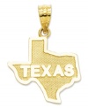 A charm inspired by the Lone Star State. Embrace the South with this state of Texas charm, crafted in 14k gold. Chain not included. Approximate length: 8/10 inch. Approximate width: 6/10 inch.