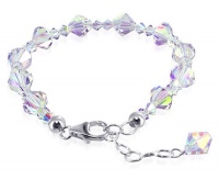 SCBR114 Sterling Silver Clear AB Crystal adjustable Bracelet 7 to 8 inch Made with Swarovski Elements SCBR114 Sterling Silver Clear AB Crystal adjustable Bracelet 7 to 8 inch Made with Swarovski Elements