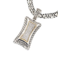 925 Silver & Diamond Contemporary-Style Pendant with 18k Gold Accents (0.44ctw) 925 Silver & Diamond Contemporary-Style Pendant with 18k Gold Accents (0.44ctw)