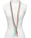 Semiprecious stones combine with lustrous gold vermeil nuggets in this tassel-trimmed necklace from Chan Luu.