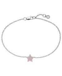 Wish upon a star. CRISLU's children's bracelet is embellished with sparkling pink cubic zirconias (1/8 ct. t.w.) and set in platinum over sterling silver. Approximate length: 6 inches. Wish upon a star. CRISLU's children's bracelet is embellished with sparkling pink cubic zirconias (1/8 ct. t.w.) and set in platinum over sterling silver. Approximate length: 6 inches.