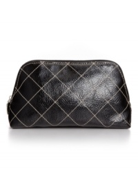 Carry your cosmetics in style with this perfectly polished case that is just the right fit for your handbag. Carry your cosmetics in style with this perfectly polished case that is just the right fit for your handbag.